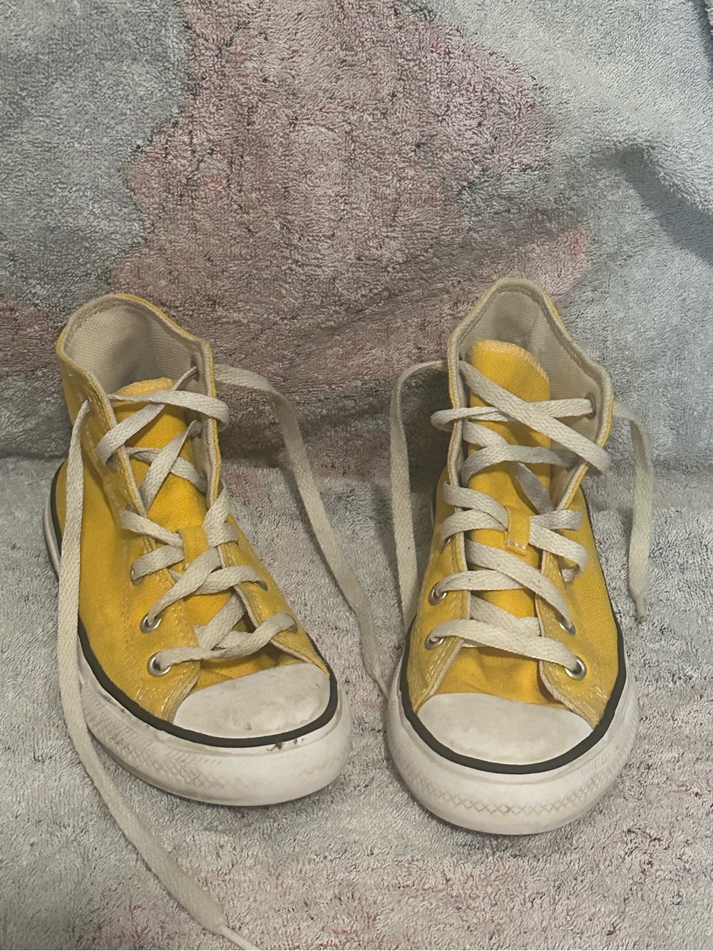 Converse Yellow High Tops size 1 Kids
